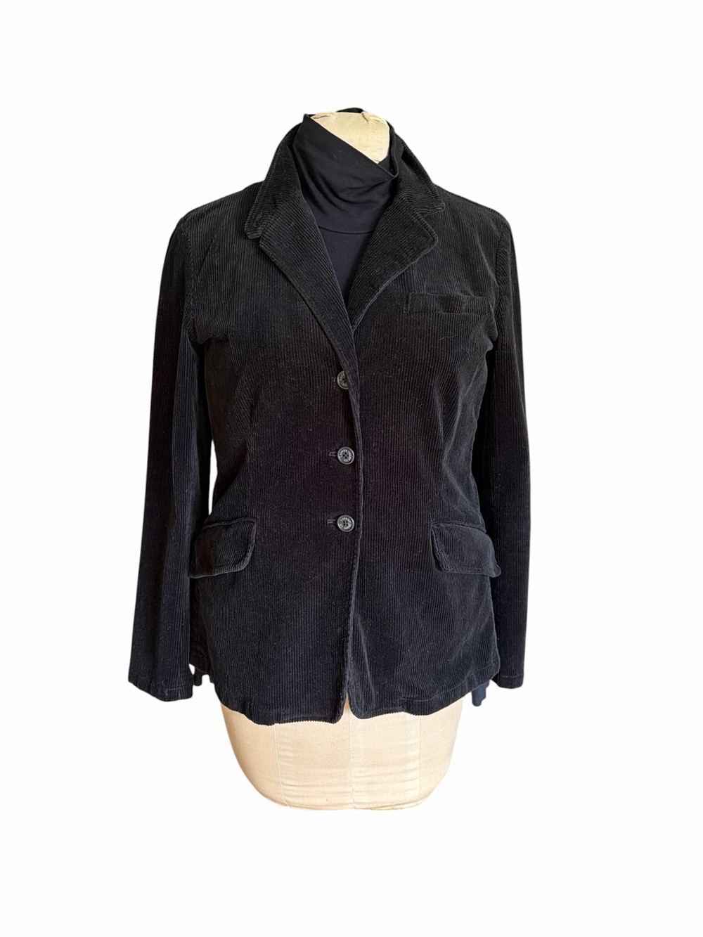 Vintage Lauren Jeans Co. by Ralph Lauren Black Corduroy 3-Button Blazer Size L